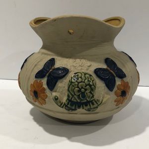 MCM turtle butterfly hanging planter
